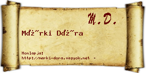 Márki Dóra névjegykártya